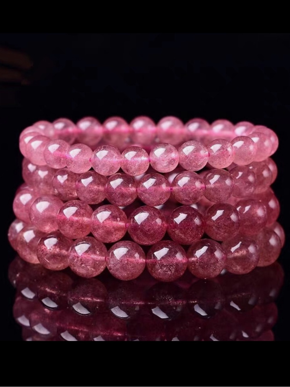 🆕New Strawberry Quartz Crystal Gemstone Bracelet-8mm - Picture 2 of 3